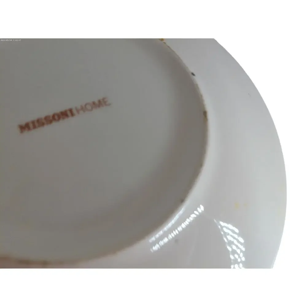 Missoni Home Bianco Nero Cup Saucer & Lid Set Black White Floral Italy RARE 2006